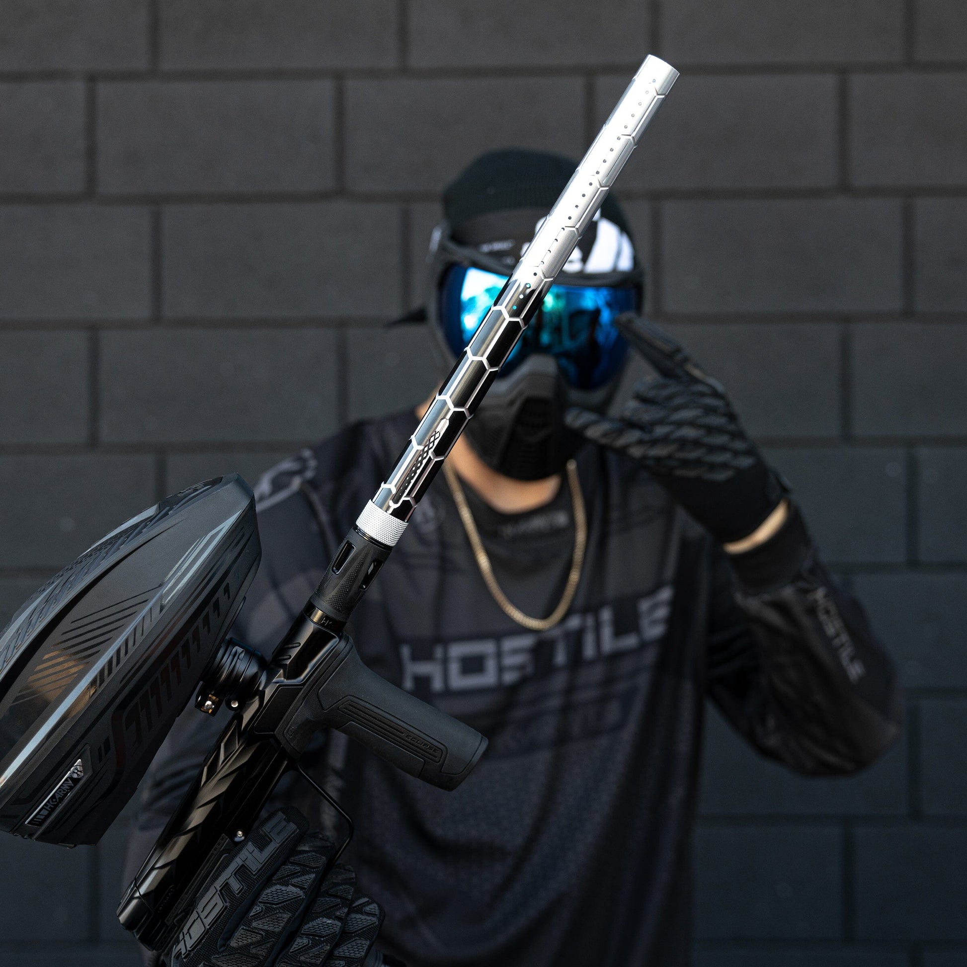 Used LAZR Elite Nexus Barrel Kit - 15" Black/Silver Fade - Colored Inserts - Cocker Threads Paintball Gun from HK Army Clothing Buy/Sell/Trade Paintball Markers, New Paintball Guns, Paintball Hoppers, Paintball Masks, and Hormesis Headbands
