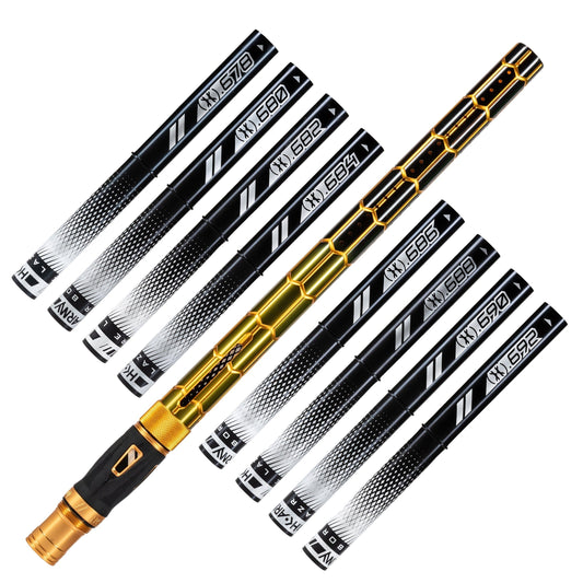 Used LAZR Elite Nexus Barrel Kit - 15" Gold/Black Black Inserts - Cocker Threads Paintball Gun from HK Army Clothing Buy/Sell/Trade Paintball Markers, New Paintball Guns, Paintball Hoppers, Paintball Masks, and Hormesis Headbands