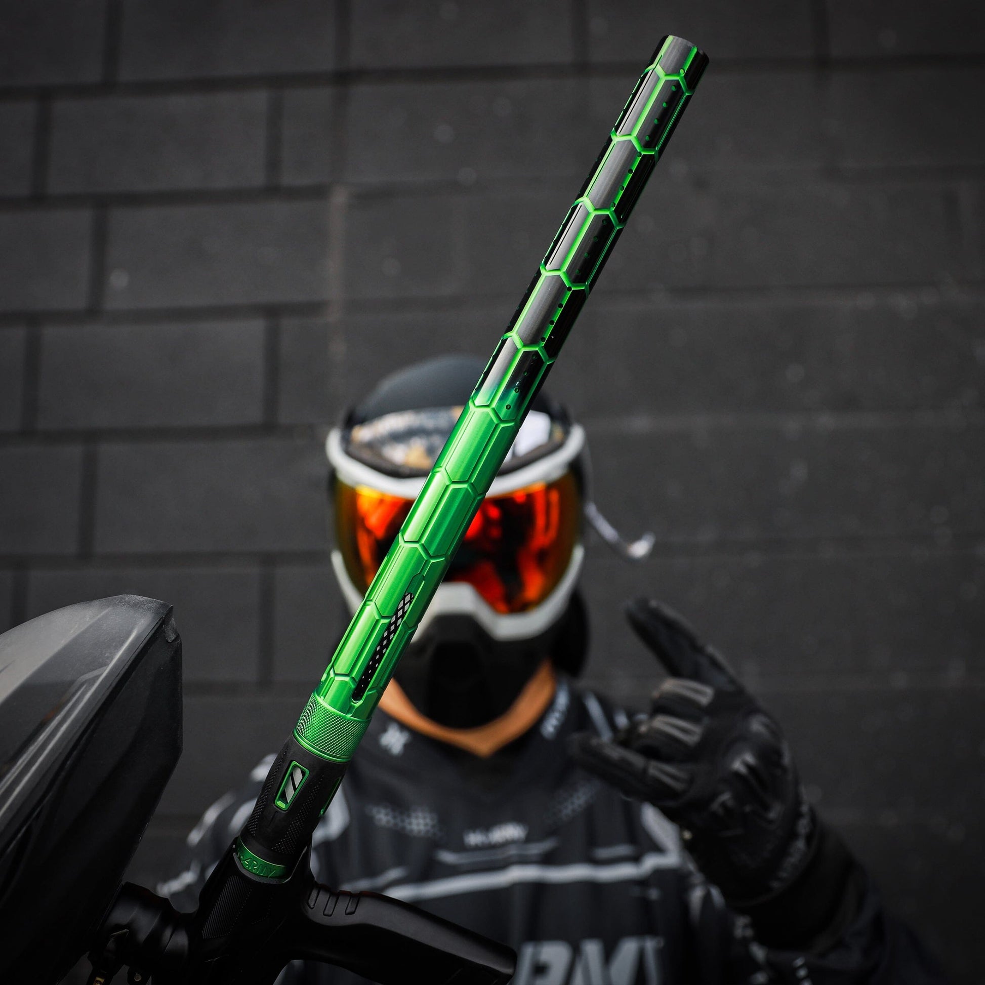 Used LAZR Elite Nexus Barrel Kit - 15" Green/Black Colored Inserts - Cocker Threads Paintball Gun from HK Army Clothing Buy/Sell/Trade Paintball Markers, New Paintball Guns, Paintball Hoppers, Paintball Masks, and Hormesis Headbands