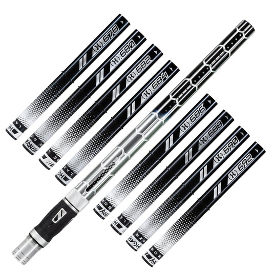 Used LAZR Elite Nexus Barrel Kit - 15" Silver/Black Black Inserts - Cocker Threads Paintball Gun from HK Army Clothing Buy/Sell/Trade Paintball Markers, New Paintball Guns, Paintball Hoppers, Paintball Masks, and Hormesis Headbands