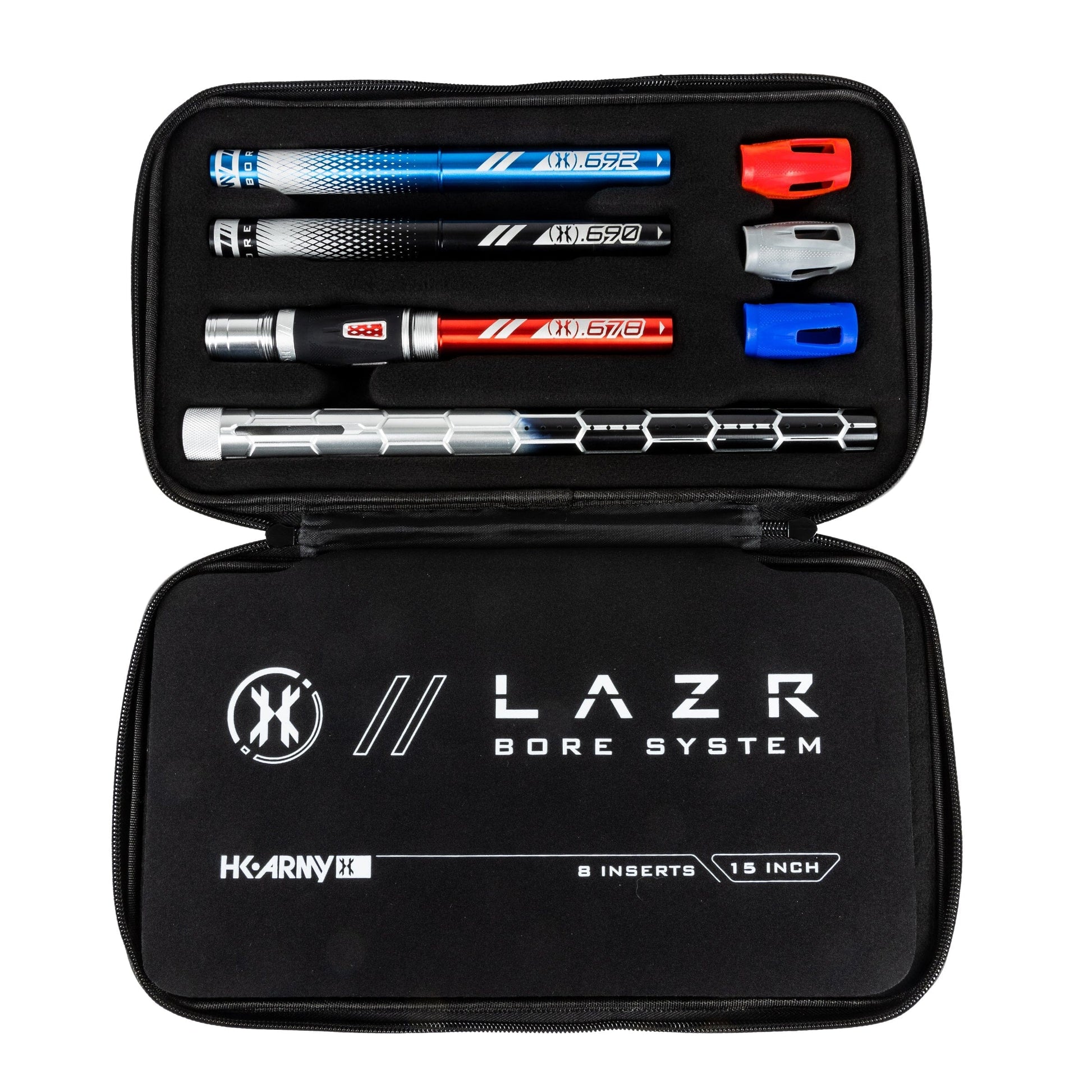 Used LAZR Elite Nexus Barrel Kit - 15" Silver/Black Colored Inserts - Cocker Threads Paintball Gun from HK Army Clothing Buy/Sell/Trade Paintball Markers, New Paintball Guns, Paintball Hoppers, Paintball Masks, and Hormesis Headbands