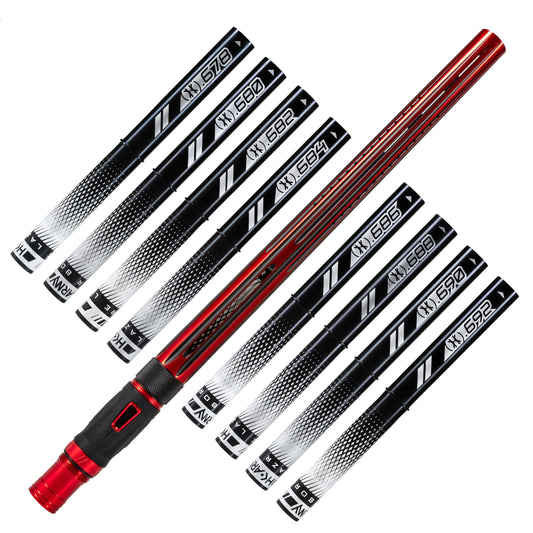 Used LAZR Elite Nova Barrel Kit - 15" Red/Black - Black Inserts - Cocker Threads Paintball Gun from HK Army Clothing Buy/Sell/Trade Paintball Markers, New Paintball Guns, Paintball Hoppers, Paintball Masks, and Hormesis Headbands