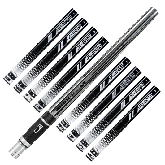 Used LAZR Elite Nova Barrel Kit - 15" Silver/Black - Black Inserts - Cocker Threads Paintball Gun from HK Army Clothing Buy/Sell/Trade Paintball Markers, New Paintball Guns, Paintball Hoppers, Paintball Masks, and Hormesis Headbands