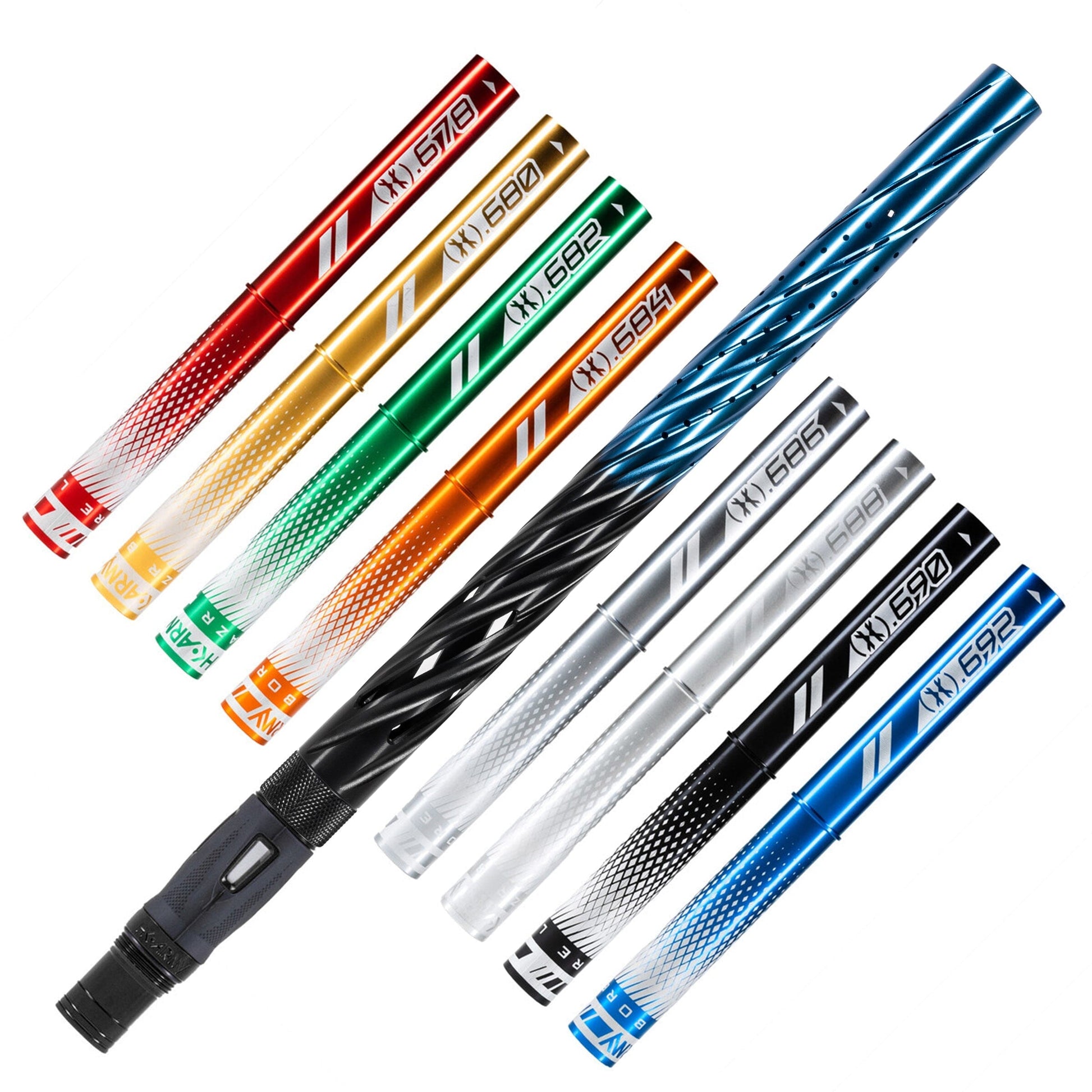 Used LAZR Elite Orbit Barrel Kit - 15" Black/Blue Fade - Colored Inserts - Cocker Threads Paintball Gun from HK Army Clothing Buy/Sell/Trade Paintball Markers, New Paintball Guns, Paintball Hoppers, Paintball Masks, and Hormesis Headbands