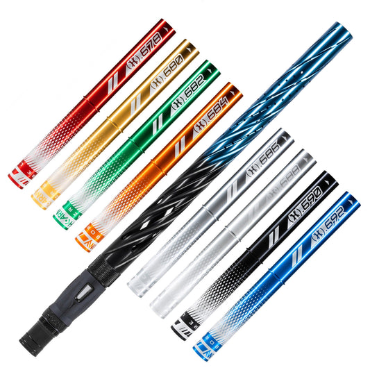 Used LAZR Elite Orbit Barrel Kit - 15" Black/Blue Fade - Colored Inserts - Cocker Threads Paintball Gun from HK Army Clothing Buy/Sell/Trade Paintball Markers, New Paintball Guns, Paintball Hoppers, Paintball Masks, and Hormesis Headbands