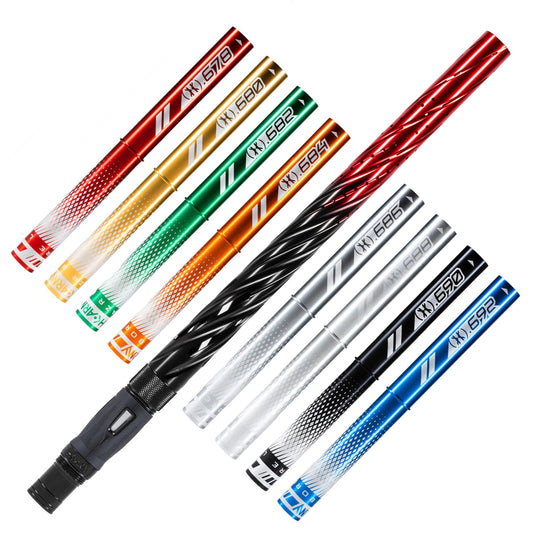 Used LAZR Elite Orbit Barrel Kit - 15" Black/Red Fade - Colored Inserts - Cocker Threads Paintball Gun from HK Army Clothing Buy/Sell/Trade Paintball Markers, New Paintball Guns, Paintball Hoppers, Paintball Masks, and Hormesis Headbands