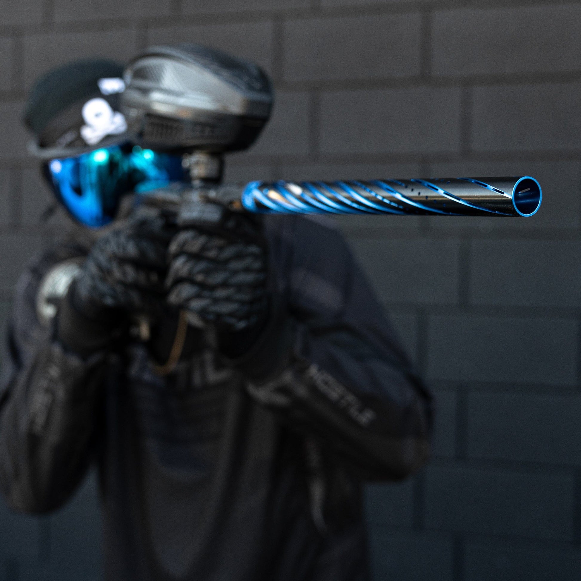 Used LAZR Elite Orbit Barrel Kit - 15" Dust Blue/Black - Black Inserts - Cocker Threads Paintball Gun from HK Army Clothing Buy/Sell/Trade Paintball Markers, New Paintball Guns, Paintball Hoppers, Paintball Masks, and Hormesis Headbands
