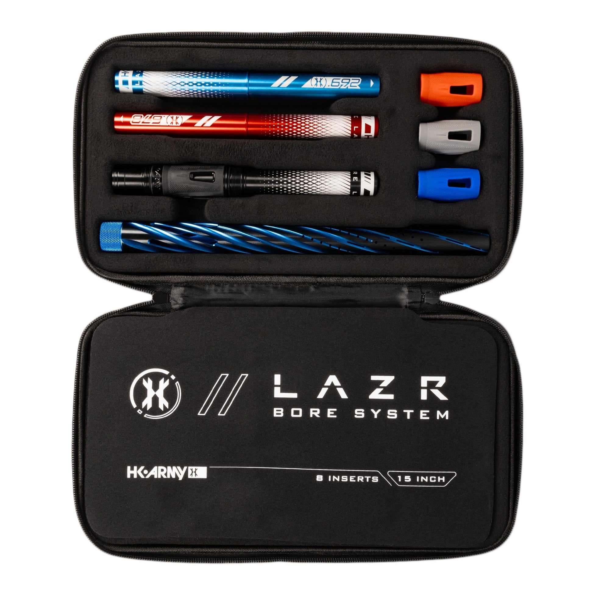 Used LAZR Elite Orbit Barrel Kit - 15" Dust Blue/Black - Colored Inserts - Cocker Threads Paintball Gun from HK Army Clothing Buy/Sell/Trade Paintball Markers, New Paintball Guns, Paintball Hoppers, Paintball Masks, and Hormesis Headbands