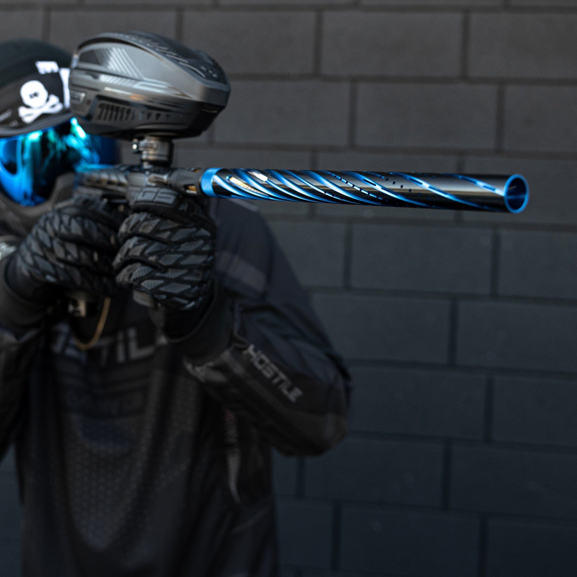 Used LAZR Elite Orbit Barrel Kit - 15" Dust Blue/Black - Colored Inserts - Cocker Threads Paintball Gun from HK Army Clothing Buy/Sell/Trade Paintball Markers, New Paintball Guns, Paintball Hoppers, Paintball Masks, and Hormesis Headbands