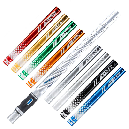 Used LAZR Elite Orbit Barrel Kit - 15" Dust Silver/Colored Inserts - Cocker Threads Paintball Gun from HK Army Clothing Buy/Sell/Trade Paintball Markers, New Paintball Guns, Paintball Hoppers, Paintball Masks, and Hormesis Headbands
