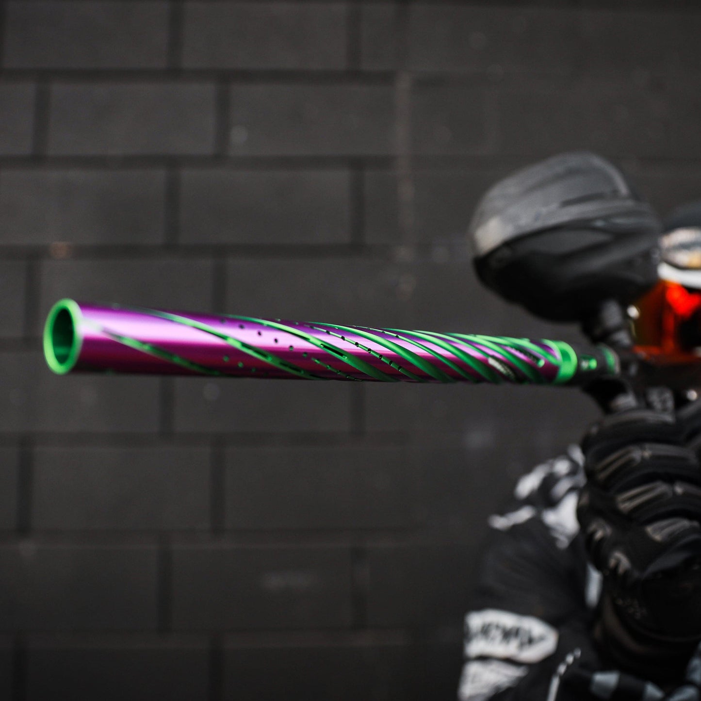 Used LAZR Elite Orbit Barrel Kit - 15" Green/Purple Colored Inserts - Cocker Threads Paintball Gun from HK Army Clothing Buy/Sell/Trade Paintball Markers, New Paintball Guns, Paintball Hoppers, Paintball Masks, and Hormesis Headbands