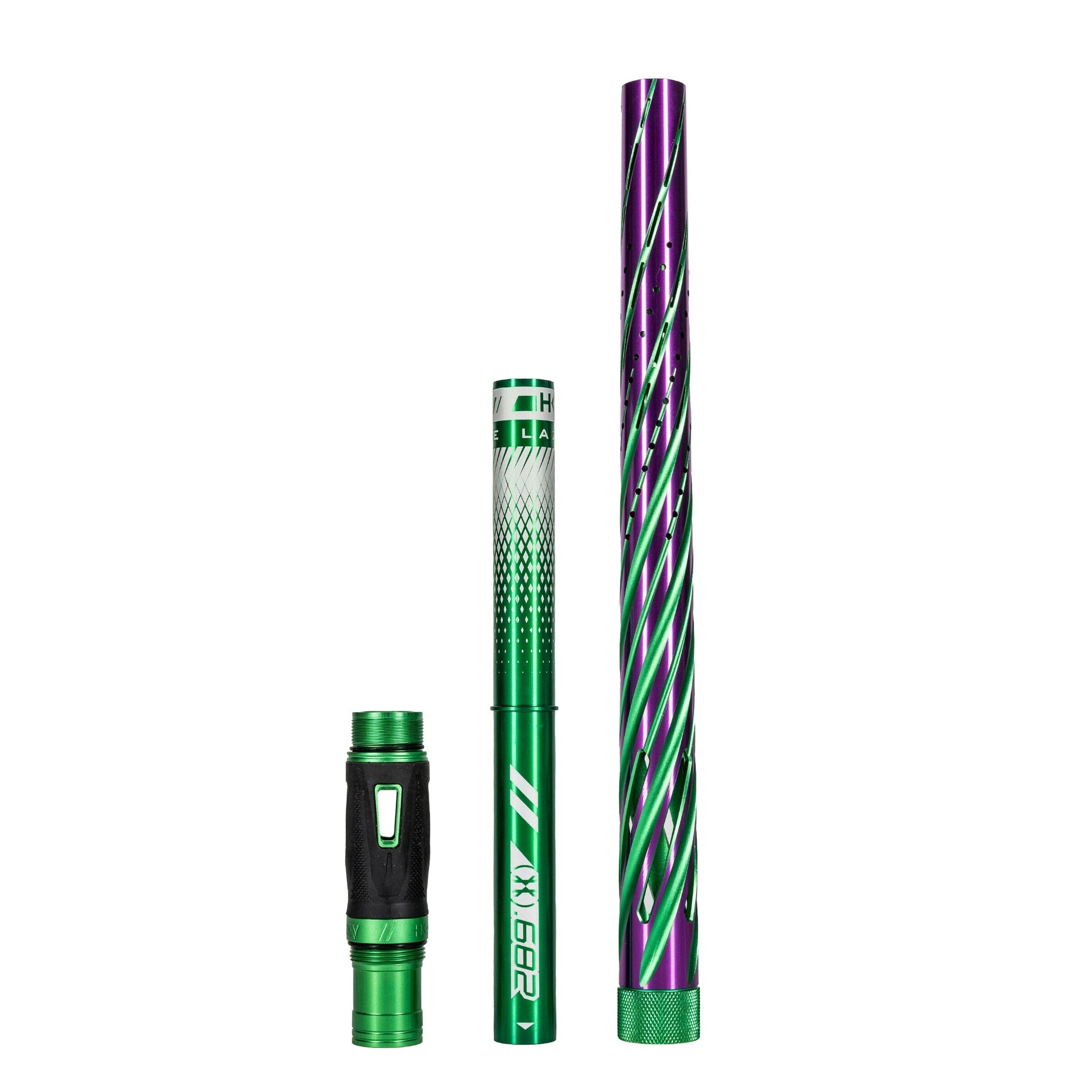 Used LAZR Elite Orbit Barrel Kit - 15" Green/Purple Colored Inserts - Cocker Threads Paintball Gun from HK Army Clothing Buy/Sell/Trade Paintball Markers, New Paintball Guns, Paintball Hoppers, Paintball Masks, and Hormesis Headbands