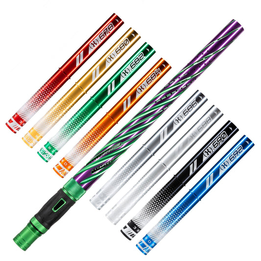 Used LAZR Elite Orbit Barrel Kit - 15" Green/Purple Colored Inserts - Cocker Threads Paintball Gun from HK Army Clothing Buy/Sell/Trade Paintball Markers, New Paintball Guns, Paintball Hoppers, Paintball Masks, and Hormesis Headbands