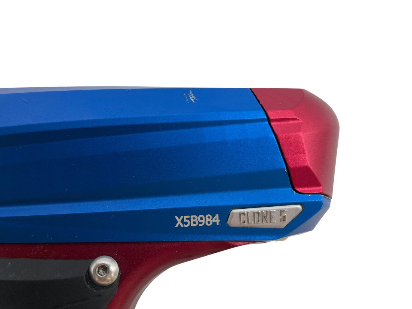 Used MacDev Clone 5 Blue/Red Paintball Gun Paintball Gun from CPXBrosPaintball Buy/Sell/Trade Paintball Markers, New Paintball Guns, Paintball Hoppers, Paintball Masks, and Hormesis Headbands