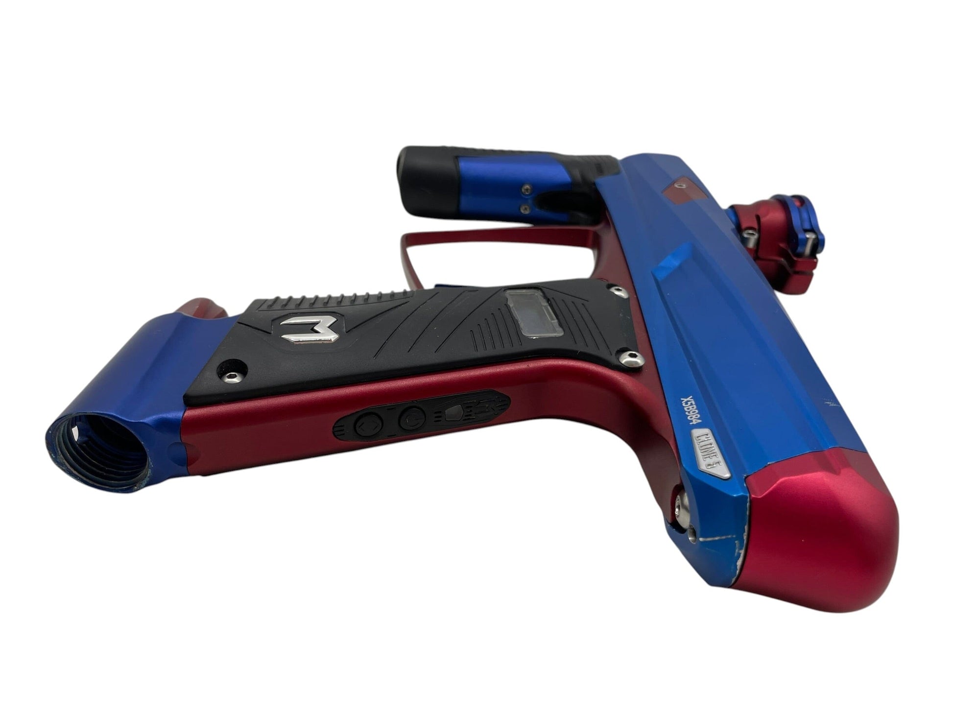 Used MacDev Clone 5 Blue/Red Paintball Gun Paintball Gun from CPXBrosPaintball Buy/Sell/Trade Paintball Markers, New Paintball Guns, Paintball Hoppers, Paintball Masks, and Hormesis Headbands