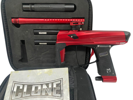 Used MacDev Clone 5 Red/Black Paintball Gun Paintball Gun from CPXBrosPaintball Buy/Sell/Trade Paintball Markers, New Paintball Guns, Paintball Hoppers, Paintball Masks, and Hormesis Headbands