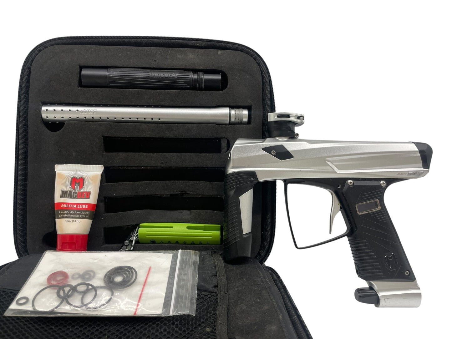 Used MacDev Clone 5 Silver/Black Paintball Gun Paintball Gun from CPXBrosPaintball Buy/Sell/Trade Paintball Markers, New Paintball Guns, Paintball Hoppers, Paintball Masks, and Hormesis Headbands