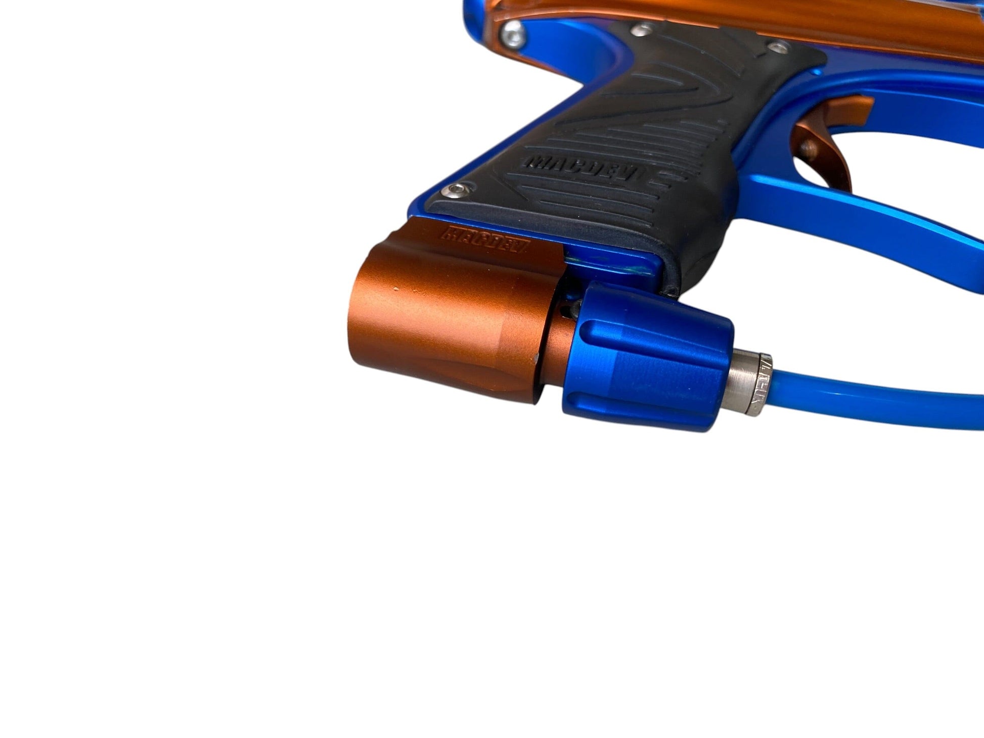 Used Macdev Clone Copper/Blue Paintball Gun (NO LCD SCREEN) Paintball Gun from CPXBrosPaintball Buy/Sell/Trade Paintball Markers, New Paintball Guns, Paintball Hoppers, Paintball Masks, and Hormesis Headbands