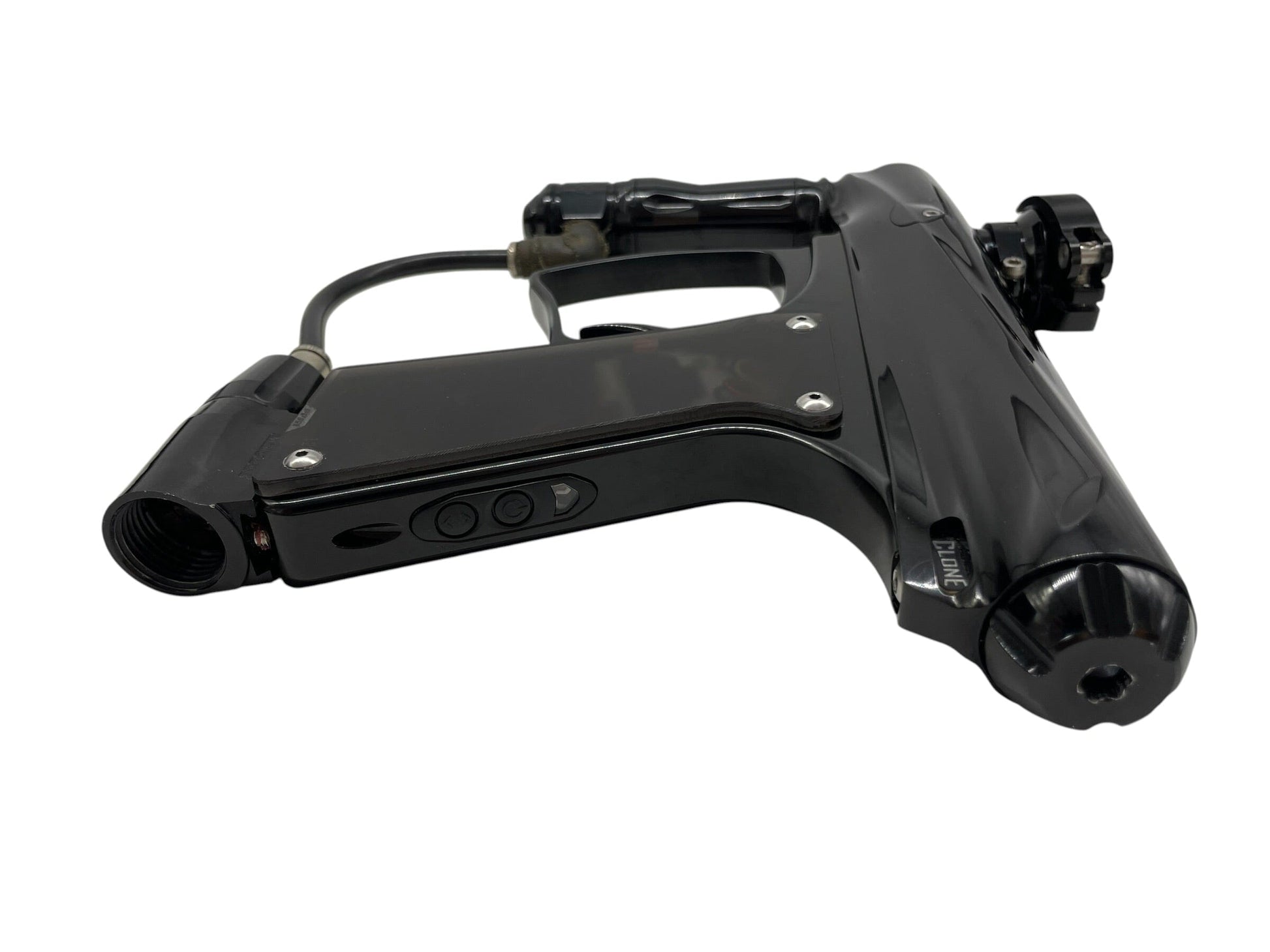 Used Macdev CLONE Gloss Black Paintball Gun Paintball Gun from CPXBrosPaintball Buy/Sell/Trade Paintball Markers, New Paintball Guns, Paintball Hoppers, Paintball Masks, and Hormesis Headbands