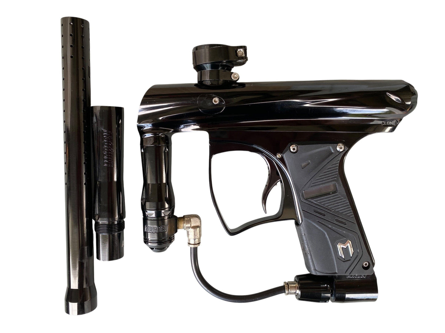 Used Macdev Clone Gloss Black Paintball Gun Paintball Gun from CPXBrosPaintball Buy/Sell/Trade Paintball Markers, New Paintball Guns, Paintball Hoppers, Paintball Masks, and Hormesis Headbands