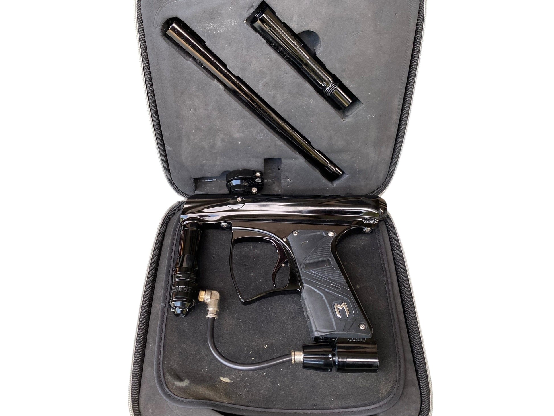 Used Macdev Clone Gloss Black Paintball Gun Paintball Gun from CPXBrosPaintball Buy/Sell/Trade Paintball Markers, New Paintball Guns, Paintball Hoppers, Paintball Masks, and Hormesis Headbands