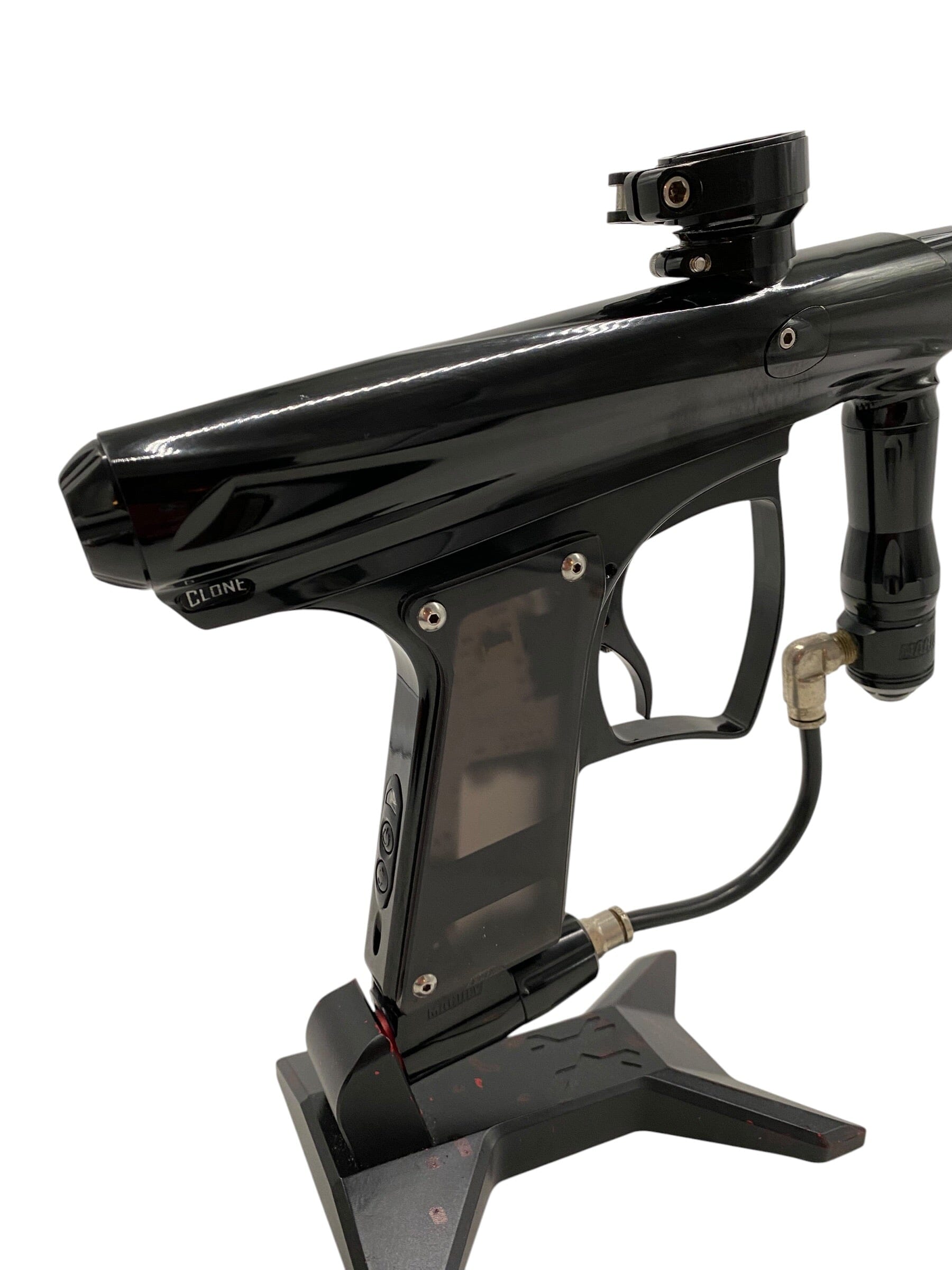 Used Macdev CLONE Gloss Black Paintball Gun Paintball Gun from CPXBrosPaintball Buy/Sell/Trade Paintball Markers, New Paintball Guns, Paintball Hoppers, Paintball Masks, and Hormesis Headbands