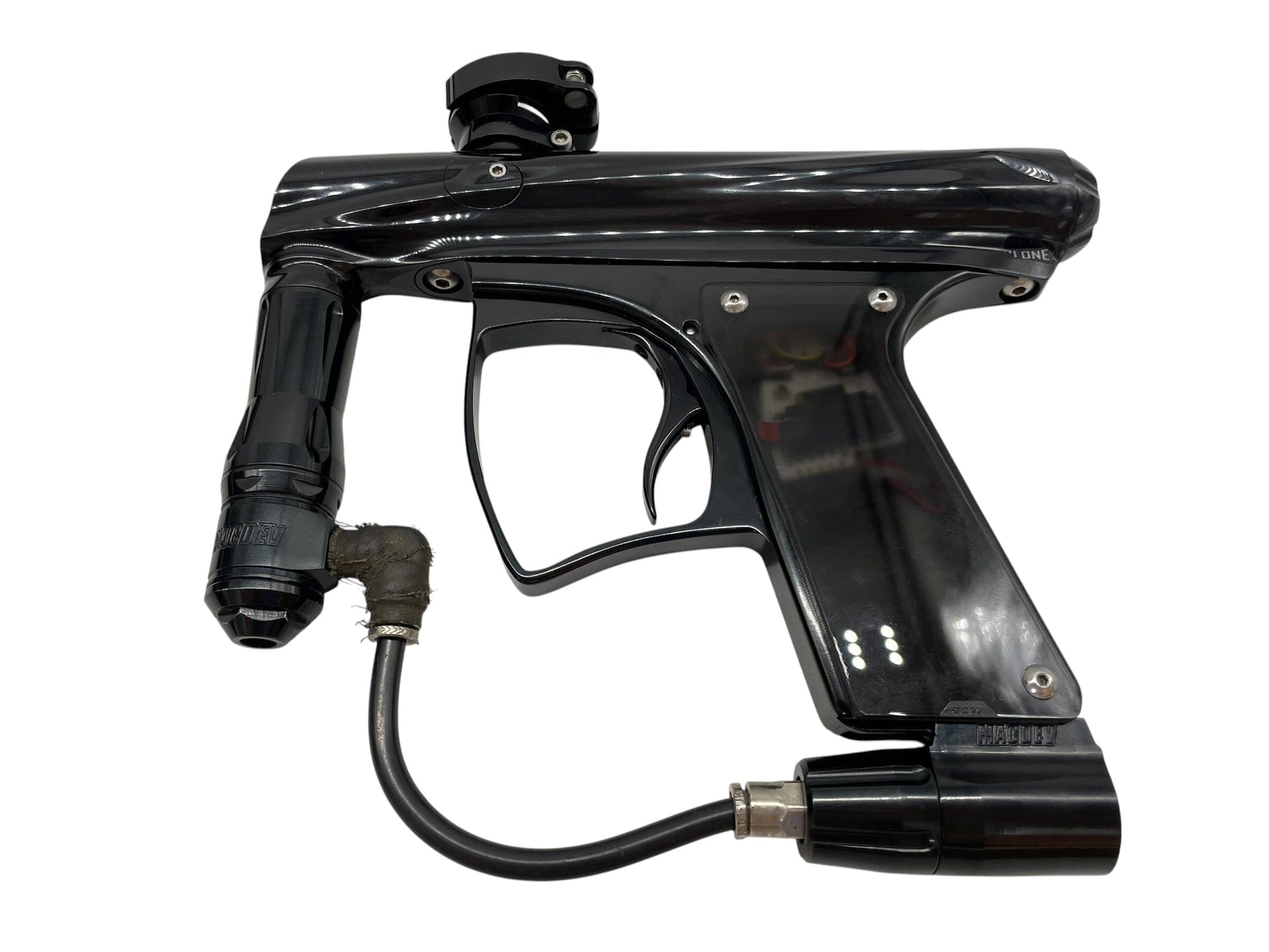 Used Macdev CLONE Gloss Black Paintball Gun Paintball Gun from CPXBrosPaintball Buy/Sell/Trade Paintball Markers, New Paintball Guns, Paintball Hoppers, Paintball Masks, and Hormesis Headbands