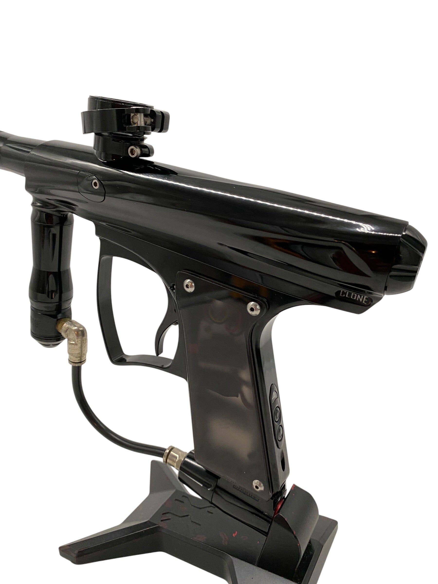 Used Macdev CLONE Gloss Black Paintball Gun Paintball Gun from CPXBrosPaintball Buy/Sell/Trade Paintball Markers, New Paintball Guns, Paintball Hoppers, Paintball Masks, and Hormesis Headbands