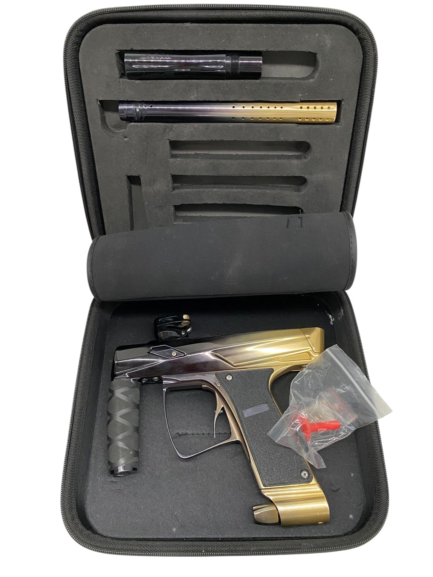 Used MacDev Clone Gti Paintball Gun Black Gold Fade Paintball Gun from CPXBrosPaintball Buy/Sell/Trade Paintball Markers, New Paintball Guns, Paintball Hoppers, Paintball Masks, and Hormesis Headbands