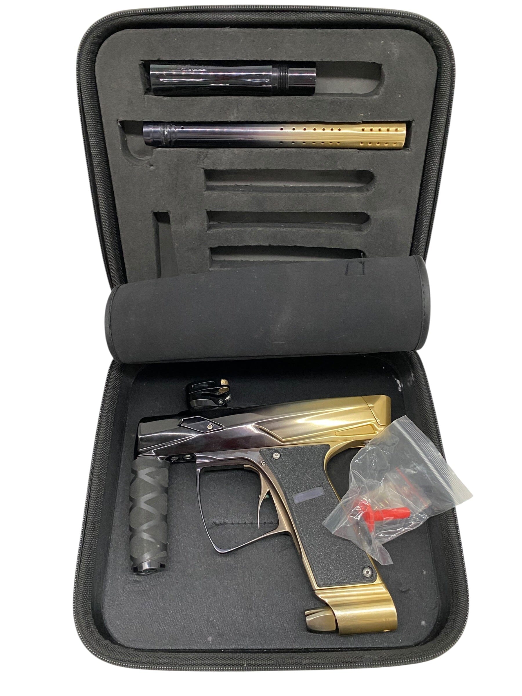 Used MacDev Clone Gti Paintball Gun Black Gold Fade Paintball Gun from CPXBrosPaintball Buy/Sell/Trade Paintball Markers, New Paintball Guns, Paintball Hoppers, Paintball Masks, and Hormesis Headbands