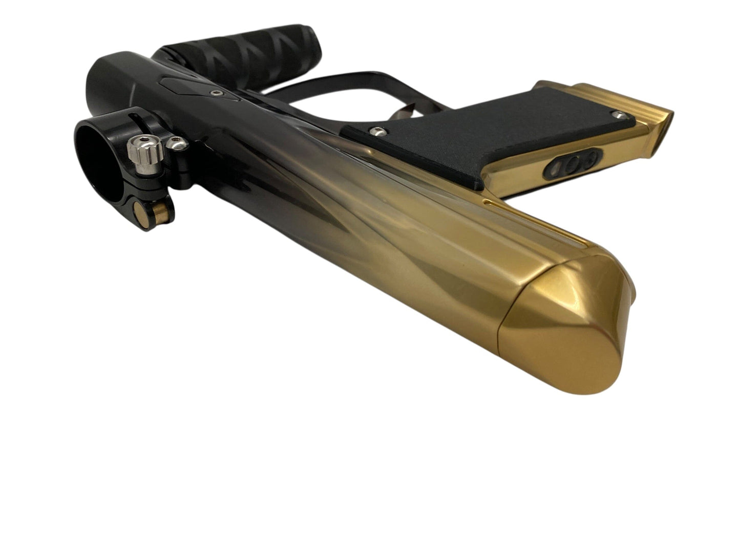 Used MacDev Clone Gti Paintball Gun Black Gold Fade Paintball Gun from CPXBrosPaintball Buy/Sell/Trade Paintball Markers, New Paintball Guns, Paintball Hoppers, Paintball Masks, and Hormesis Headbands