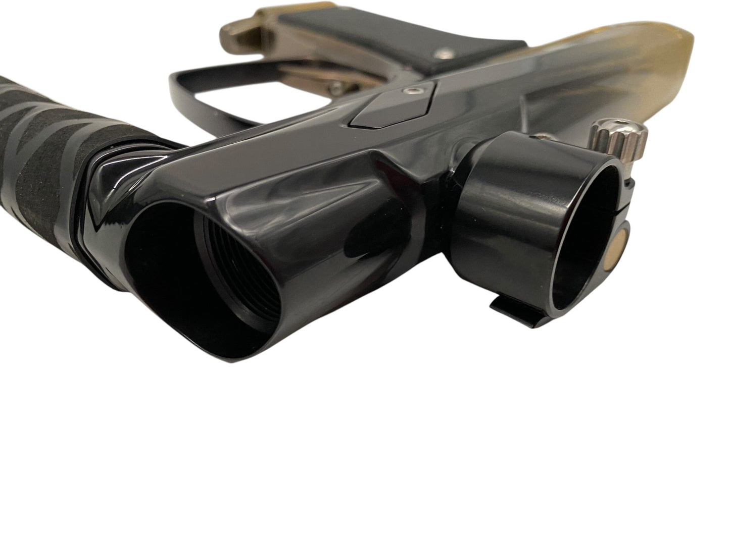Used MacDev Clone Gti Paintball Gun Black Gold Fade Paintball Gun from CPXBrosPaintball Buy/Sell/Trade Paintball Markers, New Paintball Guns, Paintball Hoppers, Paintball Masks, and Hormesis Headbands