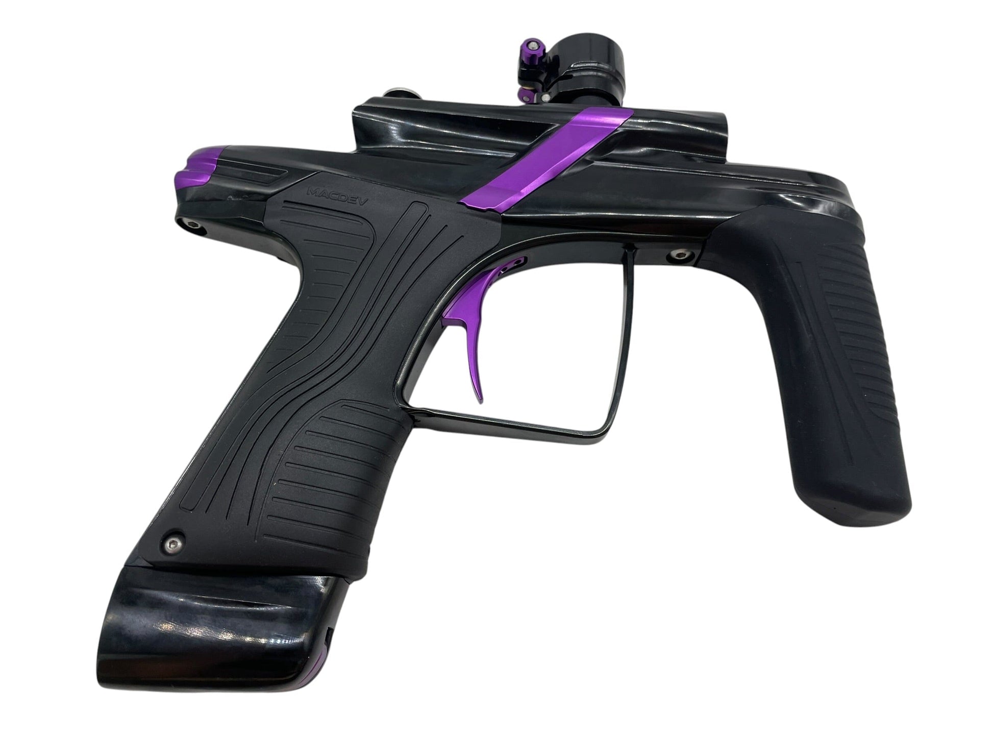 Used Macdev Cyborg X Limited Edition Black/Purple Paintball Gun MINT Paintball Gun from CPXBrosPaintball Buy/Sell/Trade Paintball Markers, New Paintball Guns, Paintball Hoppers, Paintball Masks, and Hormesis Headbands