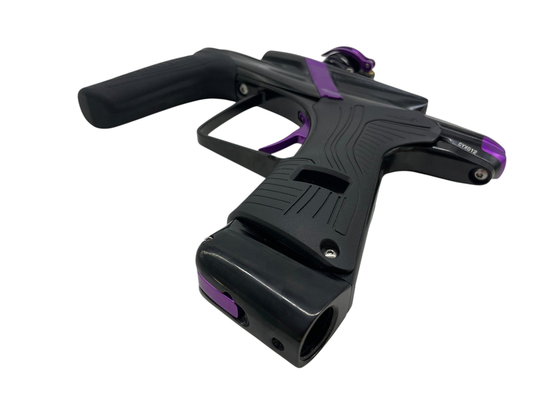 Used Macdev Cyborg X Limited Edition Black/Purple Paintball Gun MINT Paintball Gun from CPXBrosPaintball Buy/Sell/Trade Paintball Markers, New Paintball Guns, Paintball Hoppers, Paintball Masks, and Hormesis Headbands
