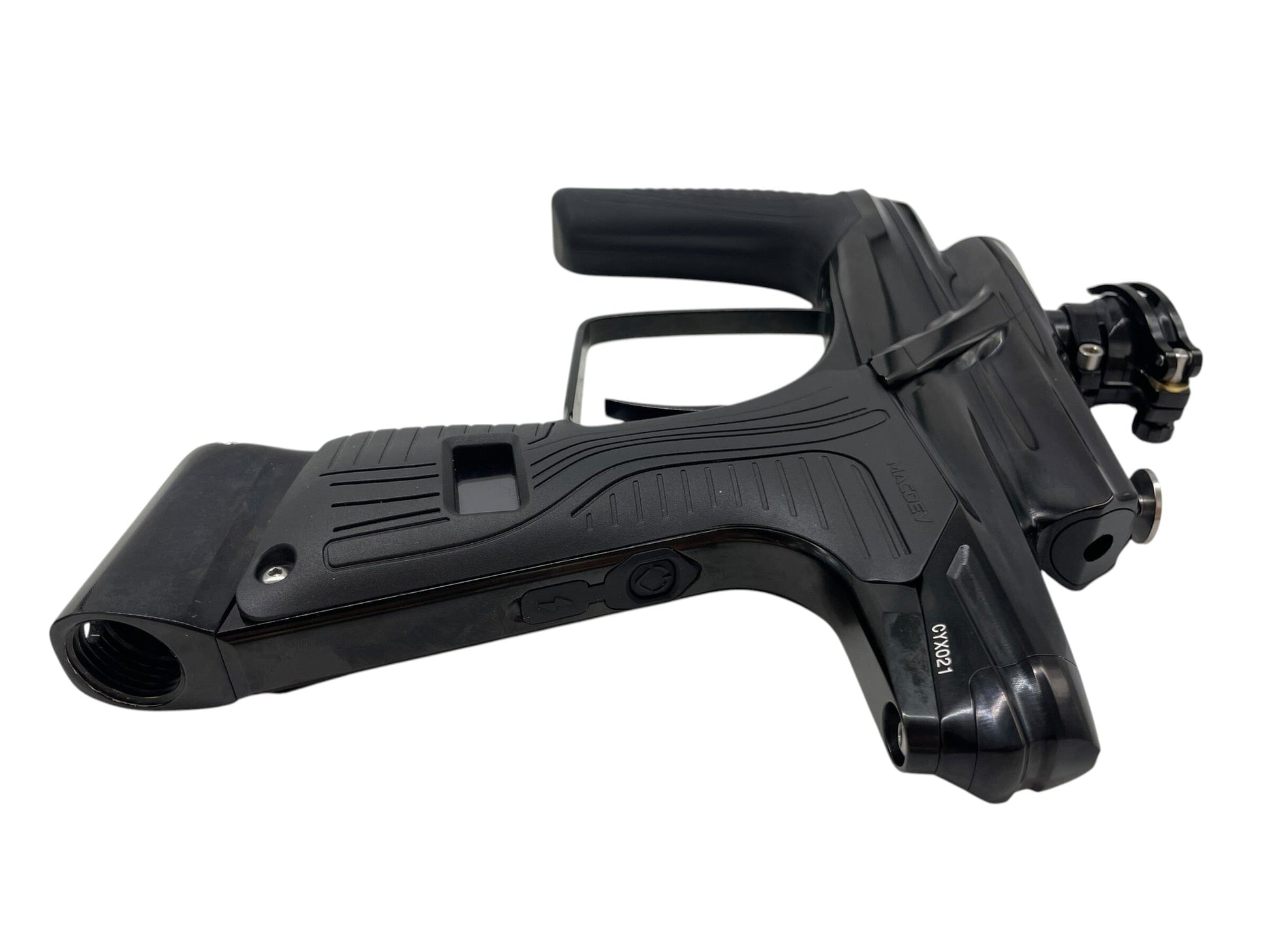 Used Macdev Cyborg X Limited Edition Midnight Paintball Gun Paintball Gun from CPXBrosPaintball Buy/Sell/Trade Paintball Markers, New Paintball Guns, Paintball Hoppers, Paintball Masks, and Hormesis Headbands