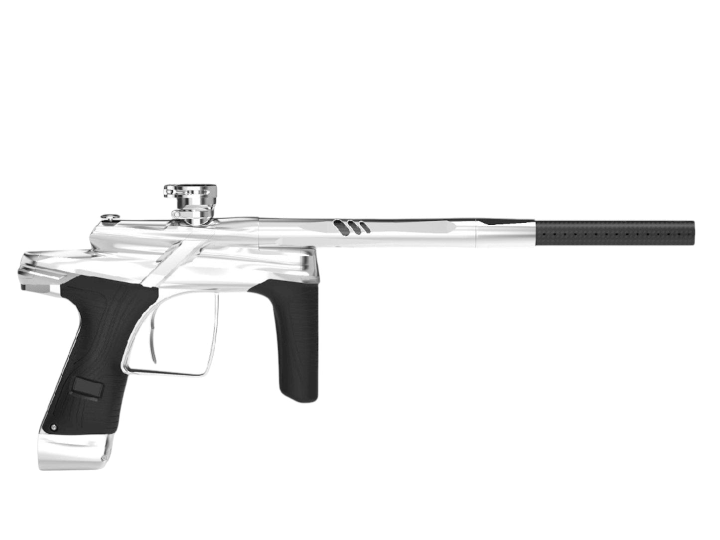 Used Macdev Cyborg X Limited Edition Paintball Gun Titanium (Gloss Silver) Paintball Gun from CPXBrosPaintball Buy/Sell/Trade Paintball Markers, New Paintball Guns, Paintball Hoppers, Paintball Masks, and Hormesis Headbands