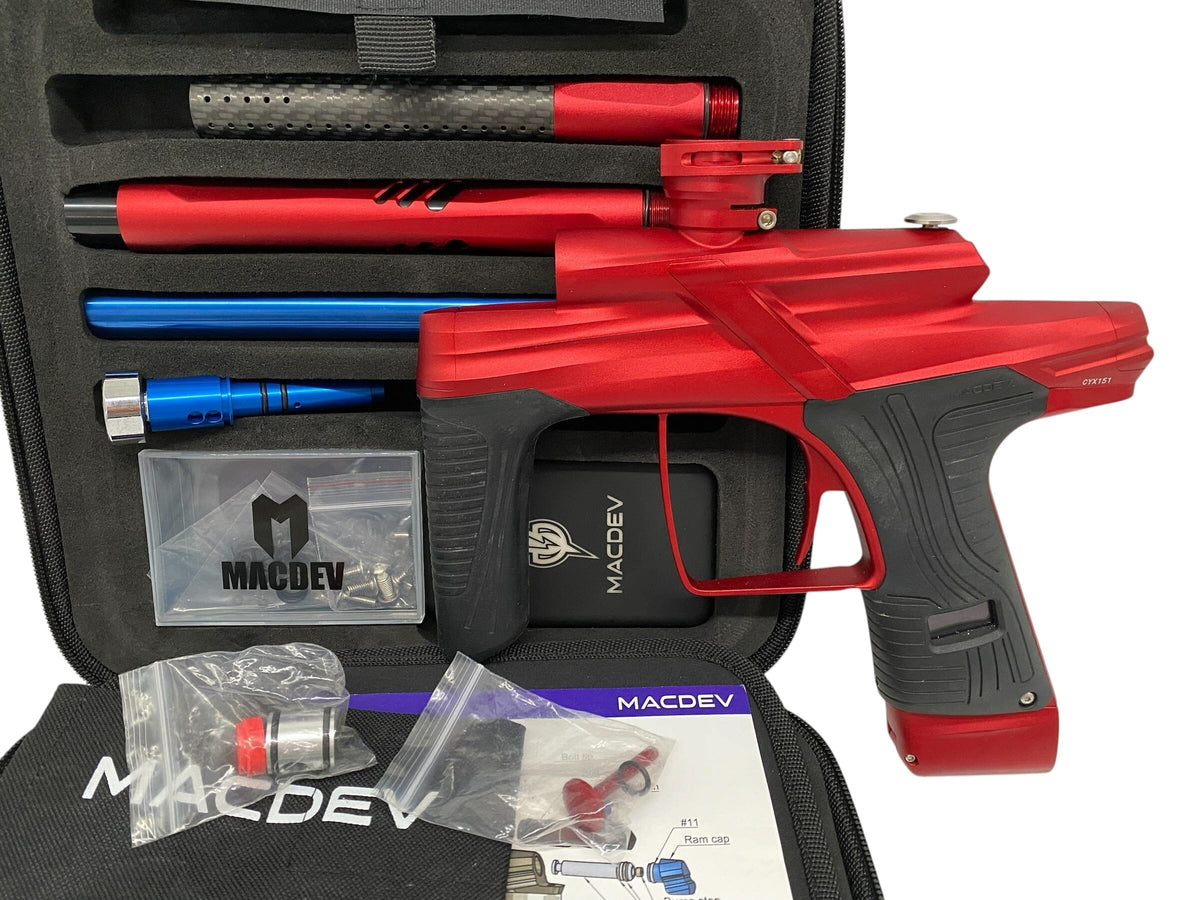 Used Macdev Cyborg X Limited Edition Red/Red Paintball Gun Paintball Gun from CPXBrosPaintball Buy/Sell/Trade Paintball Markers, New Paintball Guns, Paintball Hoppers, Paintball Masks, and Hormesis Headbands