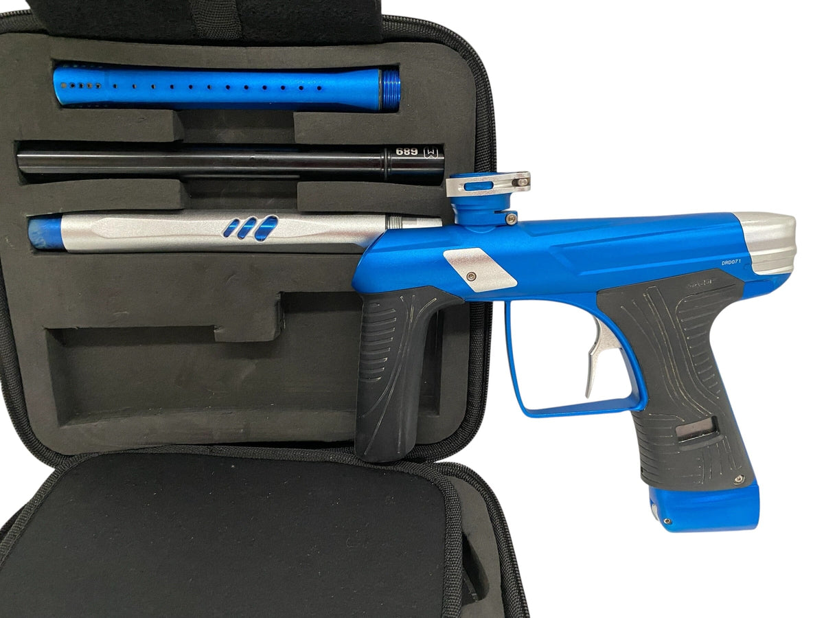 Used MACDEV DRD Blue/Silver Paintball Gun Paintball Gun from CPXBrosPaintball Buy/Sell/Trade Paintball Markers, New Paintball Guns, Paintball Hoppers, Paintball Masks, and Hormesis Headbands