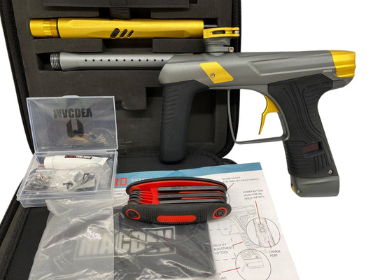 Used MacDev DRD Grey/Gold Paintball Gun *MINT* Paintball Gun from CPXBrosPaintball Buy/Sell/Trade Paintball Markers, New Paintball Guns, Paintball Hoppers, Paintball Masks, and Hormesis Headbands