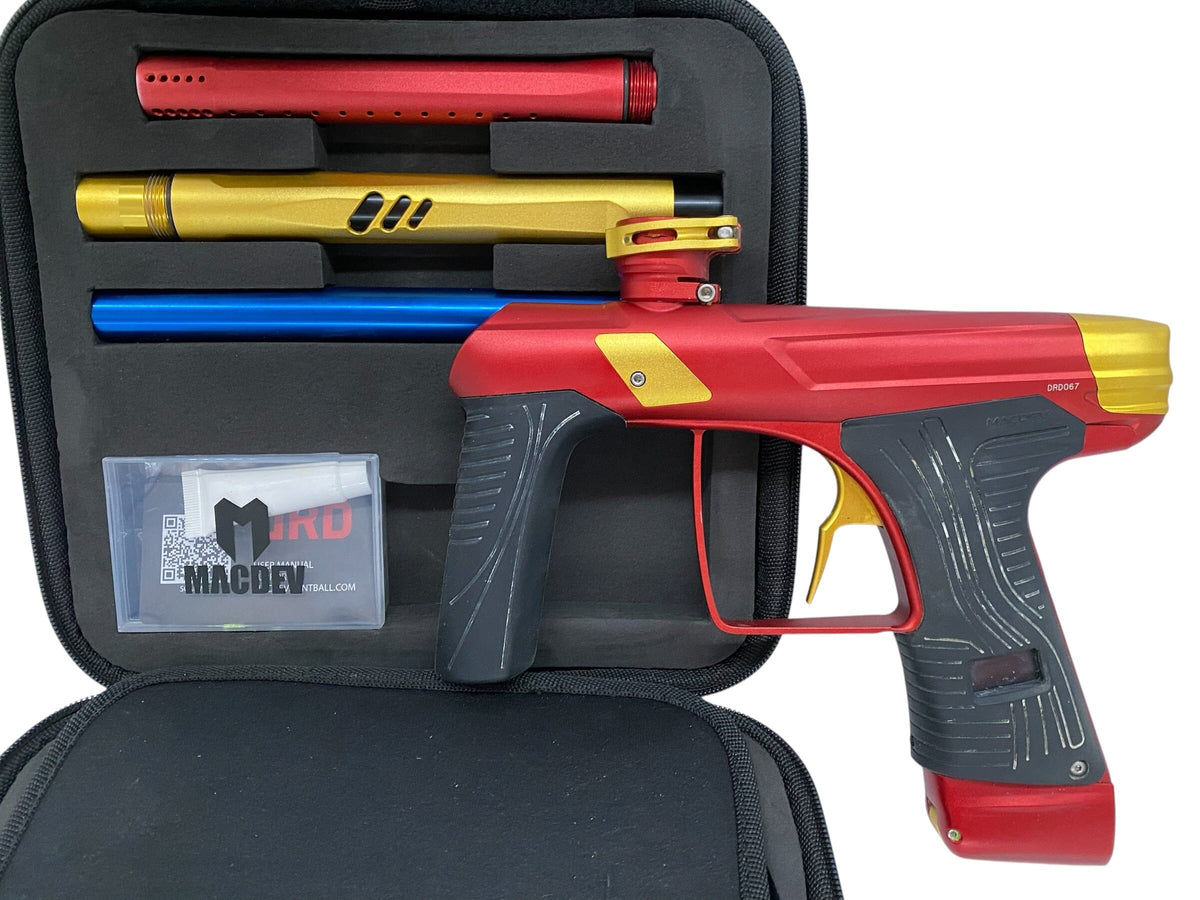 Used MACDEV DRD Red/Gold Paintball Gun Paintball Gun from CPXBrosPaintball Buy/Sell/Trade Paintball Markers, New Paintball Guns, Paintball Hoppers, Paintball Masks, and Hormesis Headbands