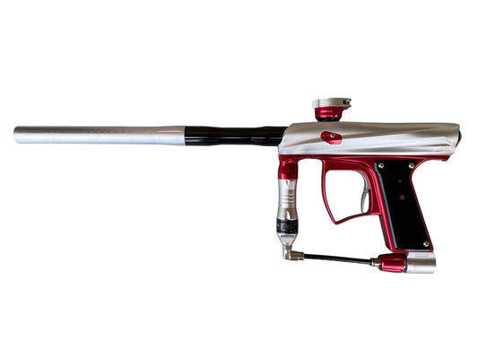 Used MacDev Droid Paintball Gun Silver Red Paintball Gun from CPXBrosPaintball Buy/Sell/Trade Paintball Markers, New Paintball Guns, Paintball Hoppers, Paintball Masks, and Hormesis Headbands