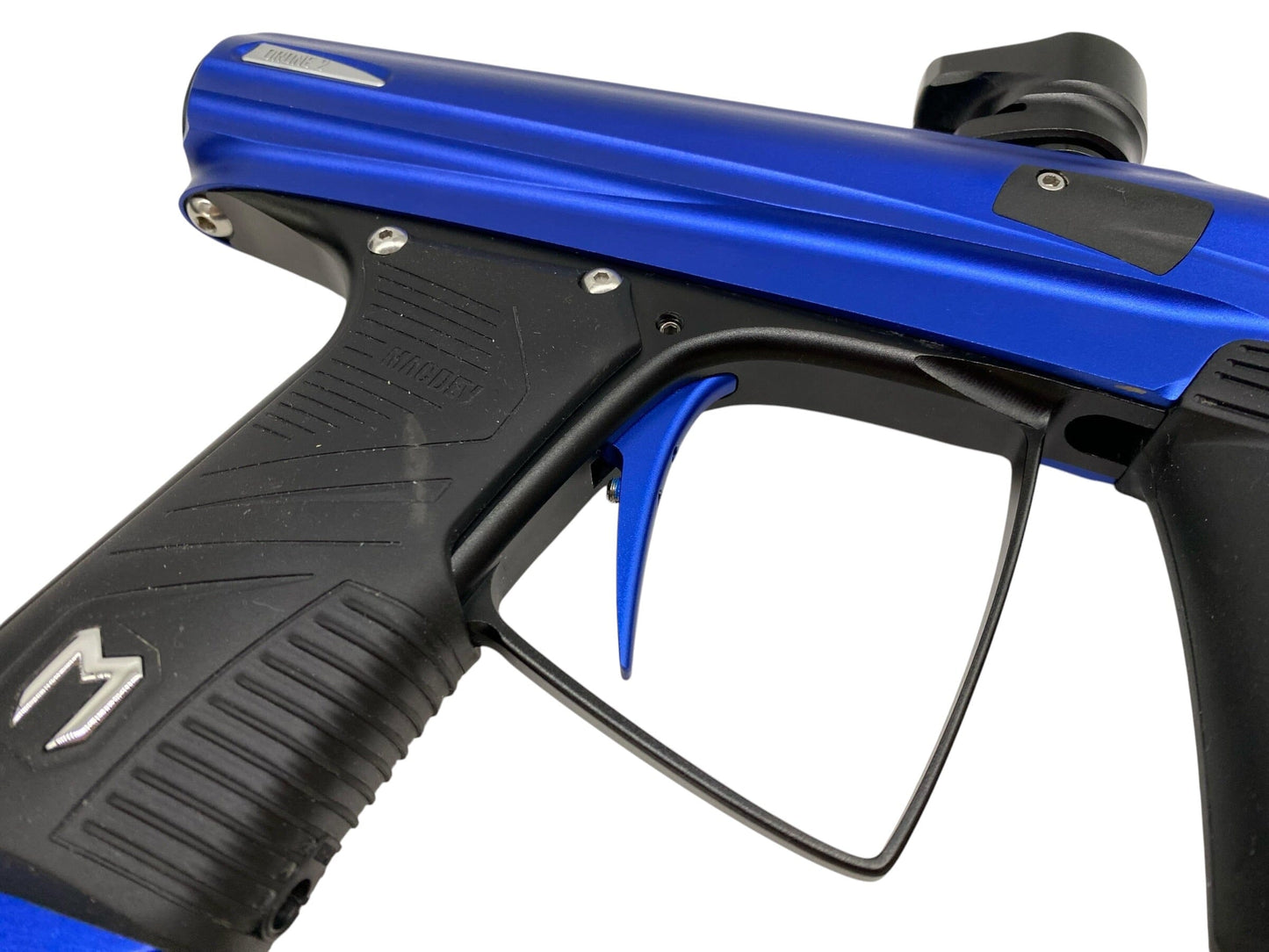 Used Macdev Drone 2 Blue/Black Paintball Gun Paintball Gun from CPXBrosPaintball Buy/Sell/Trade Paintball Markers, New Paintball Guns, Paintball Hoppers, Paintball Masks, and Hormesis Headbands