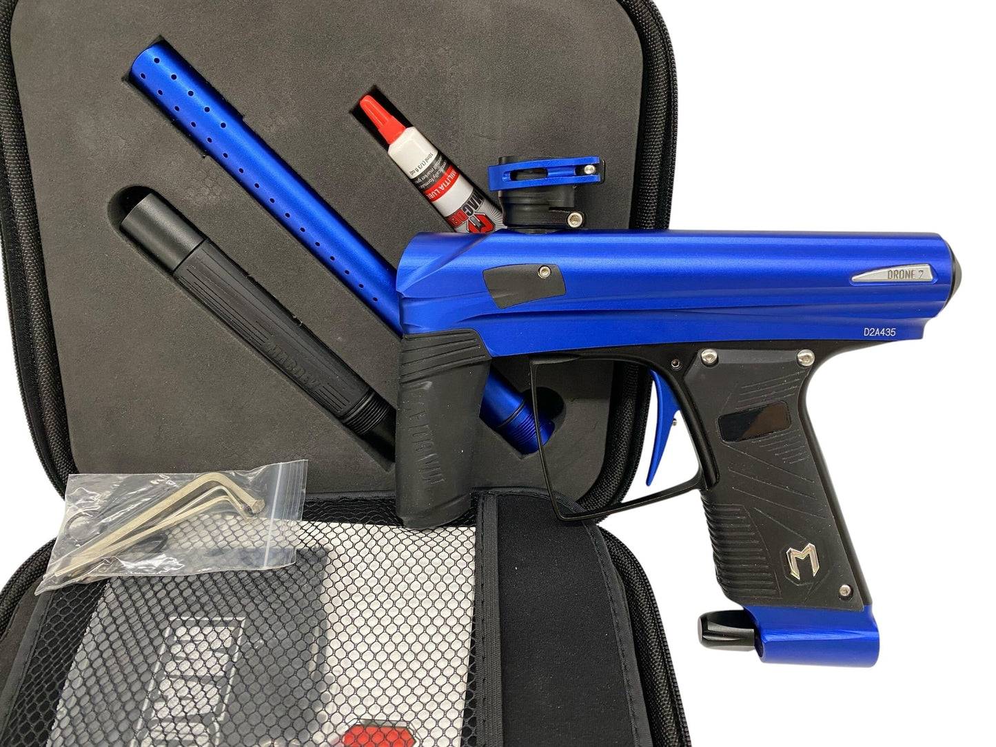 Used Macdev Drone 2 Blue/Black Paintball Gun Paintball Gun from CPXBrosPaintball Buy/Sell/Trade Paintball Markers, New Paintball Guns, Paintball Hoppers, Paintball Masks, and Hormesis Headbands