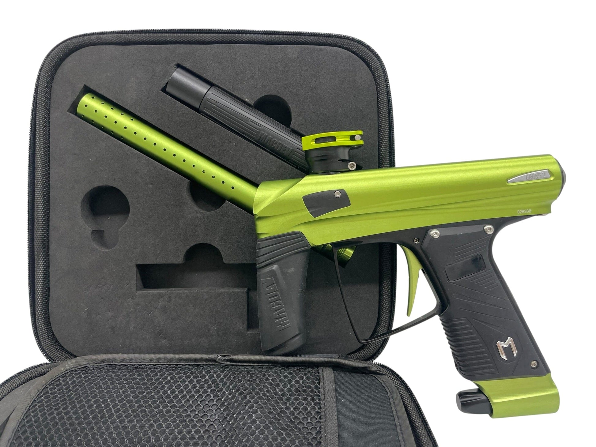 Used Macdev Drone 2 Green/Black Paintball Gun Paintball Gun from CPXBrosPaintball Buy/Sell/Trade Paintball Markers, New Paintball Guns, Paintball Hoppers, Paintball Masks, and Hormesis Headbands