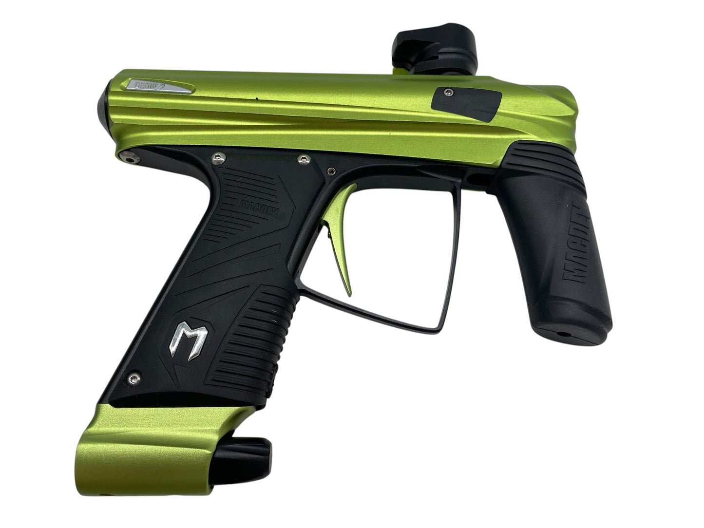 Used Macdev Drone 2 Green/Black Paintball Gun Paintball Gun from CPXBrosPaintball Buy/Sell/Trade Paintball Markers, New Paintball Guns, Paintball Hoppers, Paintball Masks, and Hormesis Headbands