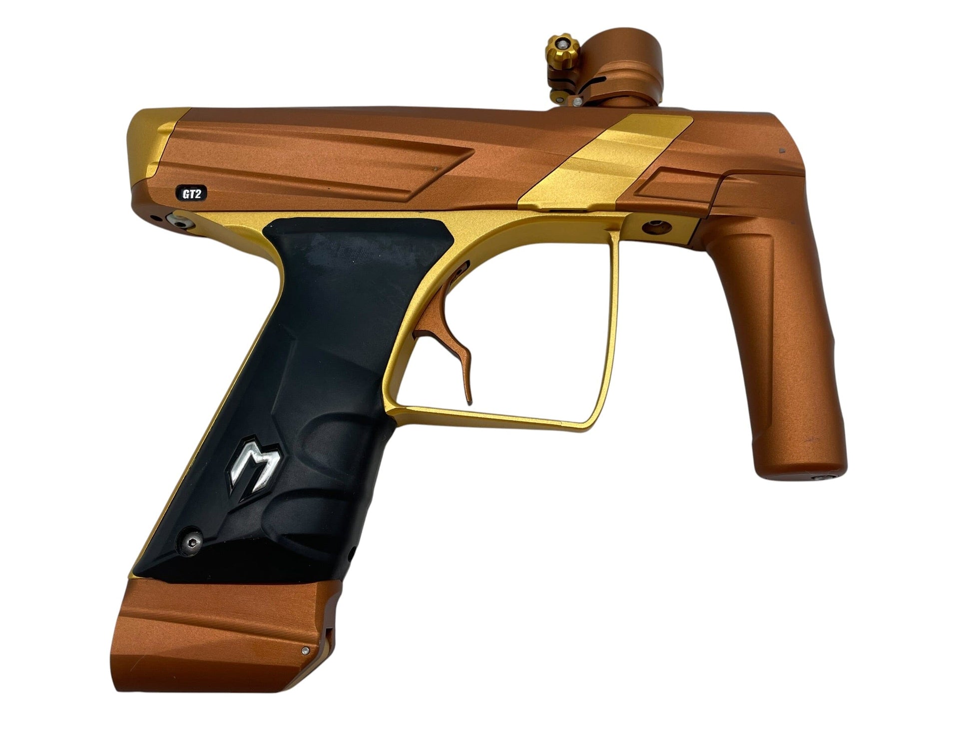 Used MacDev Gt2 Brown/Gold Paintball Gun Paintball Gun from CPXBrosPaintball Buy/Sell/Trade Paintball Markers, New Paintball Guns, Paintball Hoppers, Paintball Masks, and Hormesis Headbands