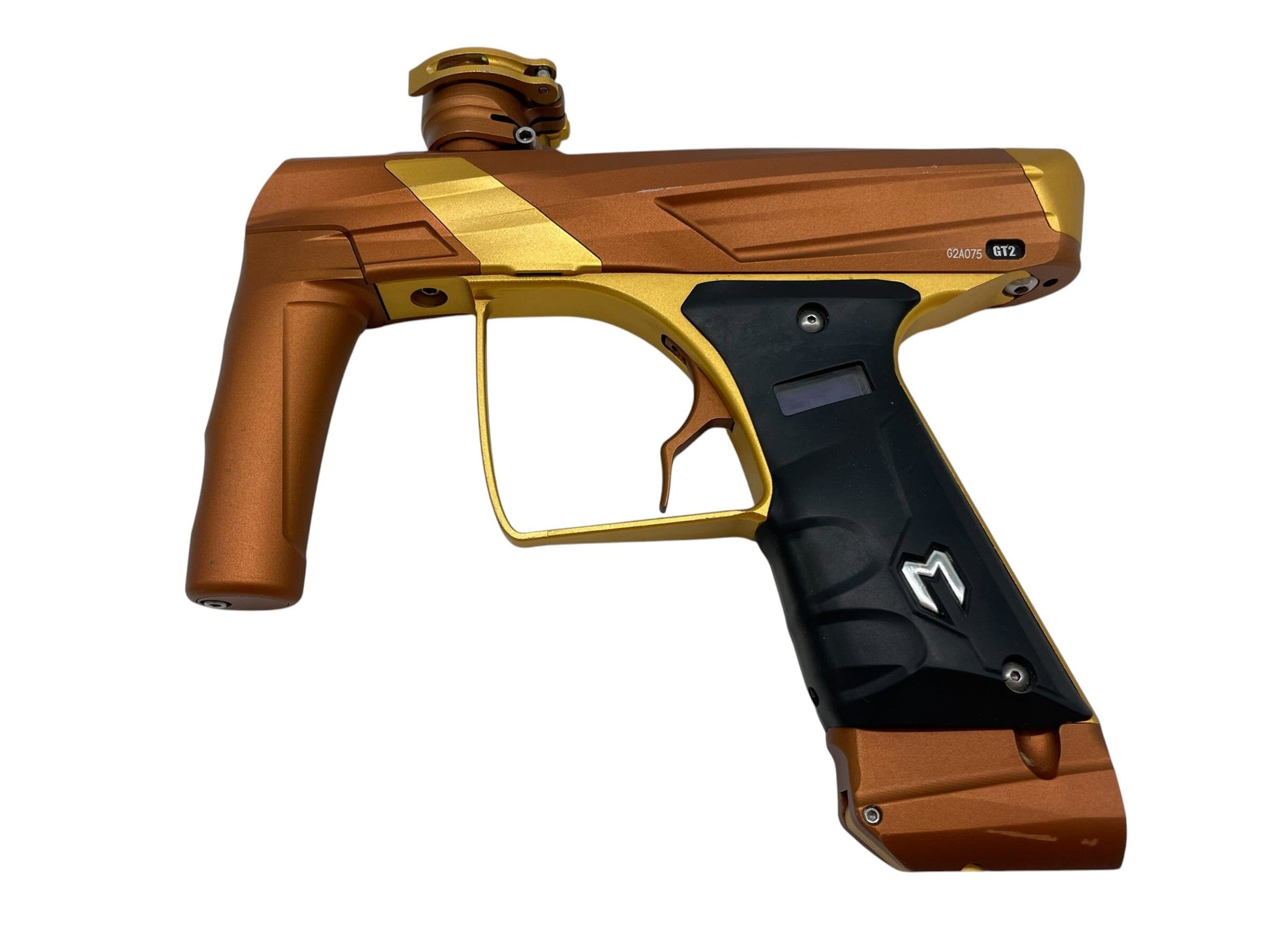 Used MacDev Gt2 Brown/Gold Paintball Gun Paintball Gun from CPXBrosPaintball Buy/Sell/Trade Paintball Markers, New Paintball Guns, Paintball Hoppers, Paintball Masks, and Hormesis Headbands