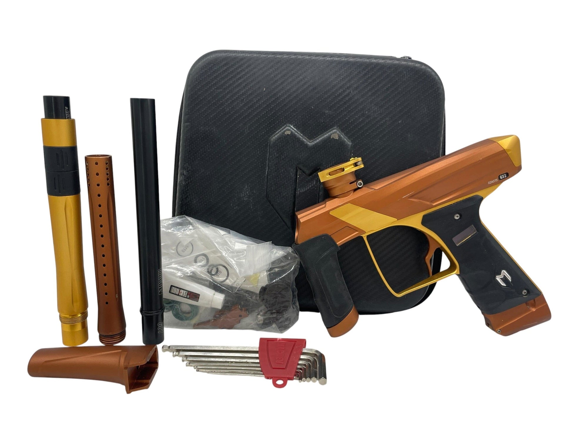 Used MacDev Gt2 Brown/Gold Paintball Gun Paintball Gun from CPXBrosPaintball Buy/Sell/Trade Paintball Markers, New Paintball Guns, Paintball Hoppers, Paintball Masks, and Hormesis Headbands