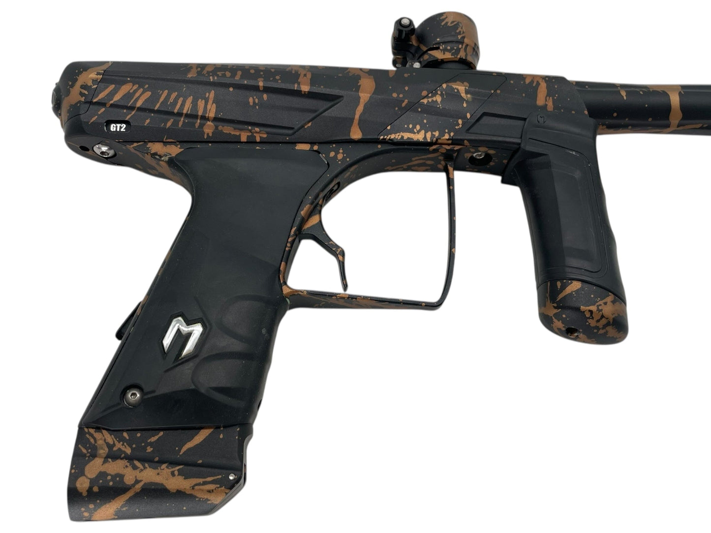Used Macdev Gt2 Paintball Gun Black/Orange Splash Paintball Gun from CPXBrosPaintball Buy/Sell/Trade Paintball Markers, New Paintball Guns, Paintball Hoppers, Paintball Masks, and Hormesis Headbands