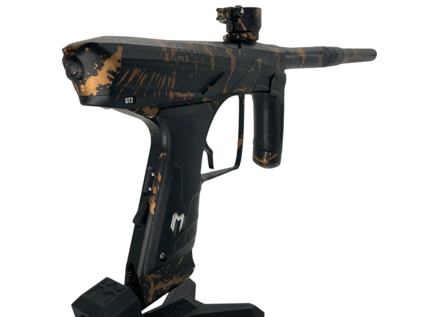 Used Macdev Gt2 Paintball Gun Black/Orange Splash Paintball Gun from CPXBrosPaintball Buy/Sell/Trade Paintball Markers, New Paintball Guns, Paintball Hoppers, Paintball Masks, and Hormesis Headbands